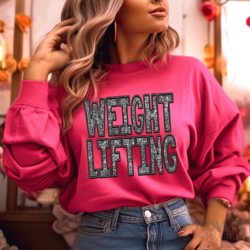 WEIGHT LIFTING FAUX EMBROIDERY DIAMOND