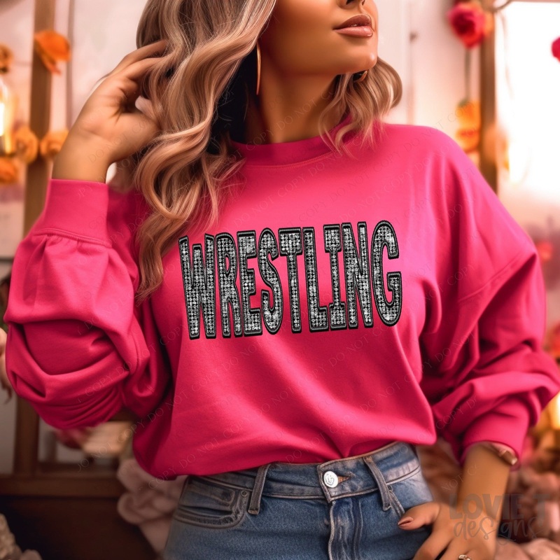 WRESTLING FAUX EMBROIDERY DIAMOND