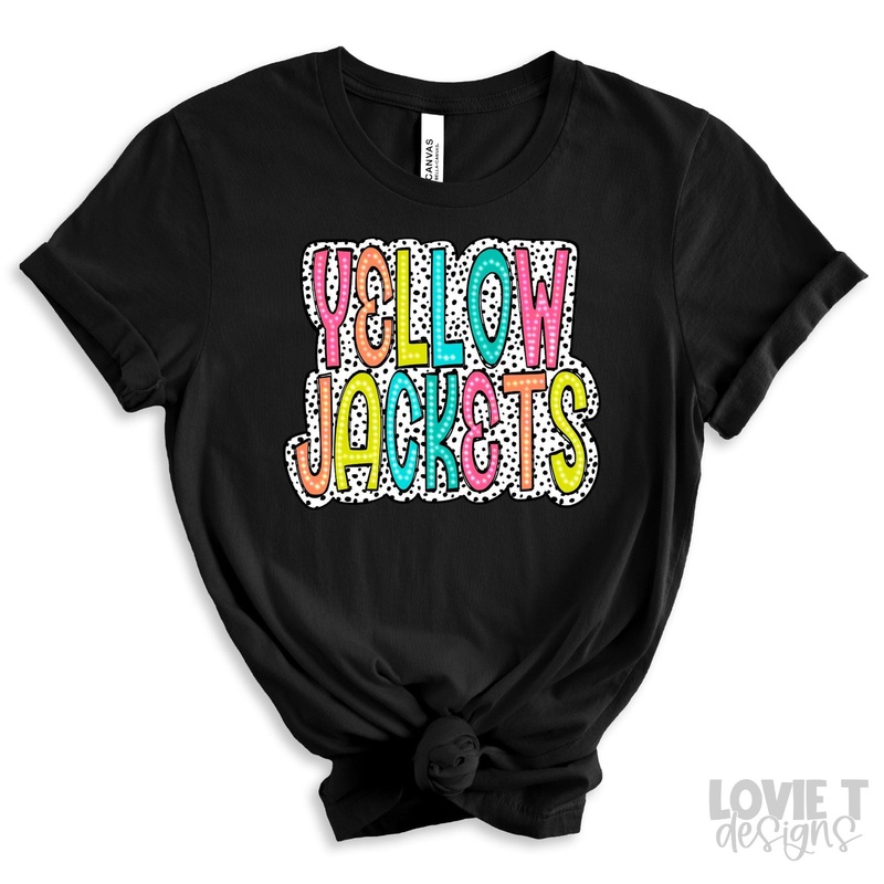 YELLOWJACKETS BRIGHT DOODLE DALMATIAN DOTS