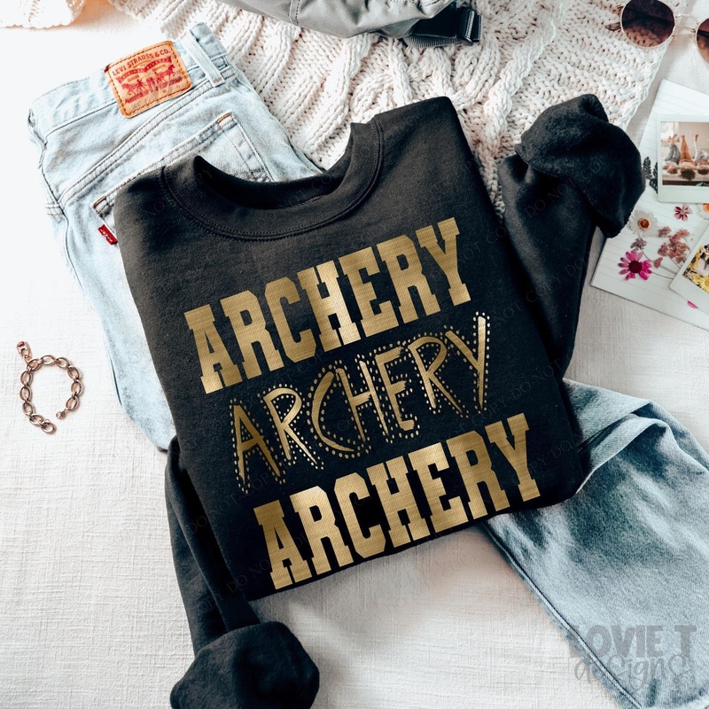 ARCHERY FAUX GOLD FOIL|Pocket 3.5″-4″|Infant|Toddler|Youth 8.5|Adult 11″|Adult 12″