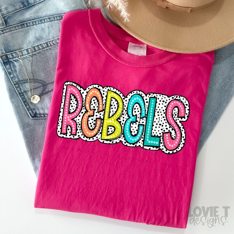 REBELS BRIGHT DOODLE DALMATIAN DOTS