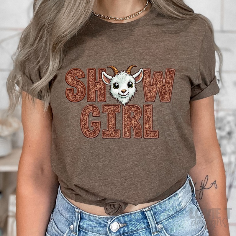SHOW GIRL GOAT FAUX EMBROIDERY