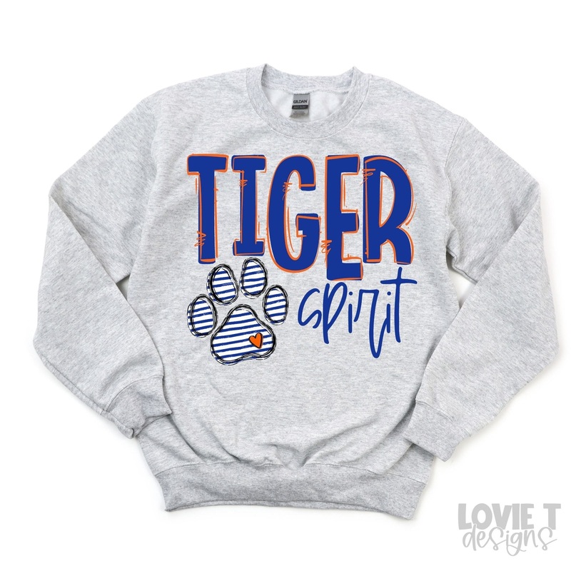 TIGER SPIRIT ORANGE AND ROYAL|Pocket 3.5″-4″|Infant|Toddler|Youth 8.5|Adult 11″|Adult 12″