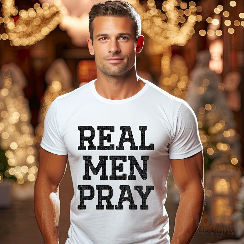 REAL MEN PRAY|Pocket 3.5″-4″|Infant|Toddler|Youth 8.5|Adult 11″|Adult 12″