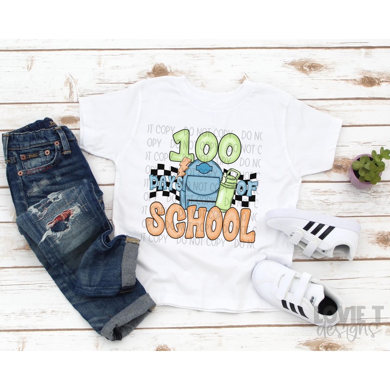 100 DAYS OF SCHOOL|Pocket 3.5″-4″|Infant|Toddler|Youth 8.5|Adult 11″|Adult 12″