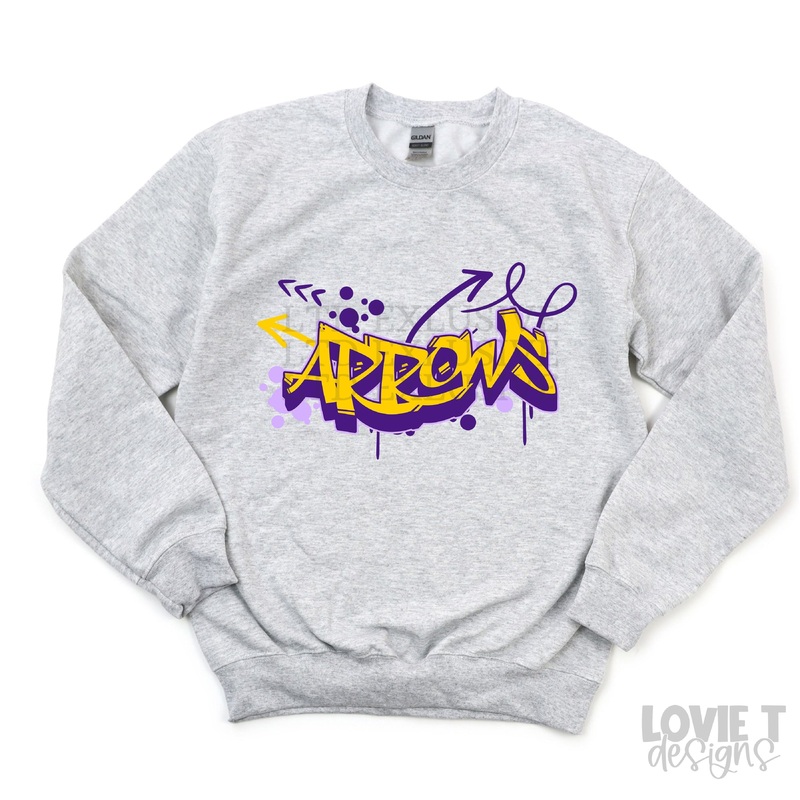 Arrows Graffiti Mascot|Pocket 3.5″-4″|Infant|Toddler|Youth 8.5|Adult 11″|Adult 12″