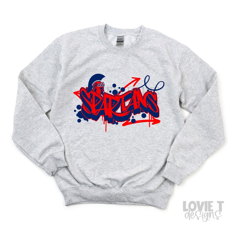 Spartans Graffiti Mascot|Pocket 3.5″-4″|Infant|Toddler|Youth 8.5|Adult 11″|Adult 12″