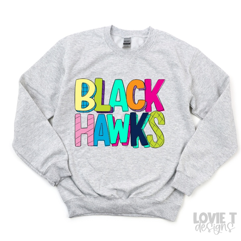 STRIPEY BLACK HAWKS|Pocket 3.5″-4″|Infant|Toddler|Youth 8.5|Adult 11″|Adult 12″