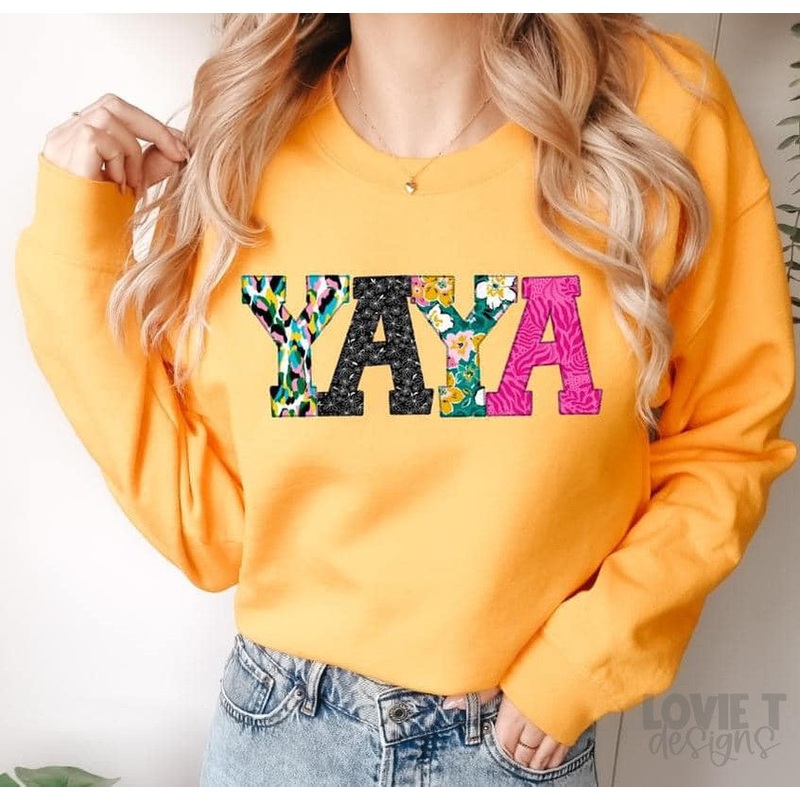 Yaya Bright Faux Applique|Pocket 3.5″-4″|Infant|Toddler|Youth 8.5|Adult 11″|Adult 12″