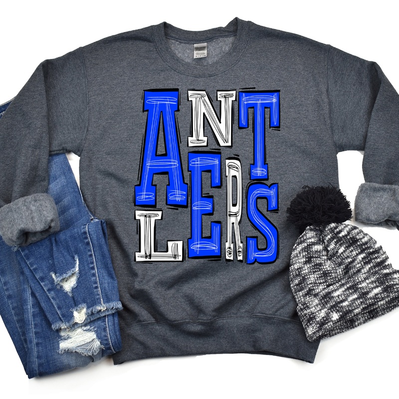 Antlers-Blue-White|Pocket|Infant|Toddler|Youth|Adult 11″|Adult 12″|Oversized Print 12″ Wide and Approximately 14″ Long – Also Includes Two Smaller Prints 5″  6″ inches wide & 7″ Tall|Mockup