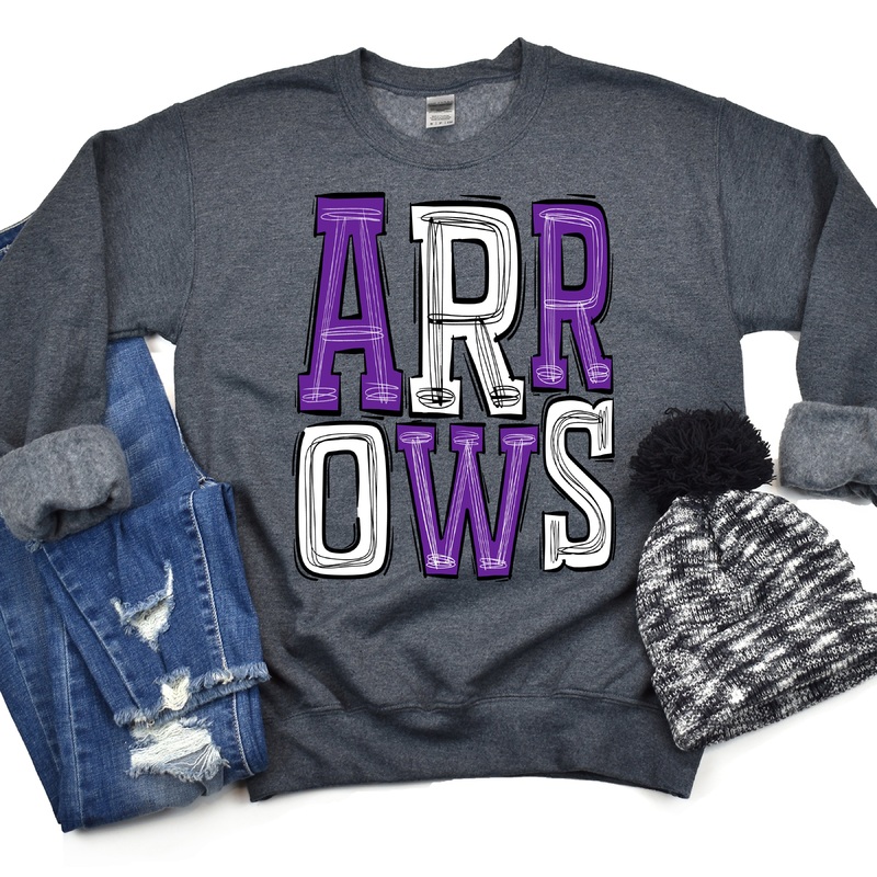 Arrows-Purple-White|Pocket|Infant|Toddler|Youth|Adult 11″|Adult 12″|Oversized Print 12″ Wide and Approximately 14″ Long – Also Includes Two Smaller Prints 5″  6″ inches wide & 7″ Tall|Mockup