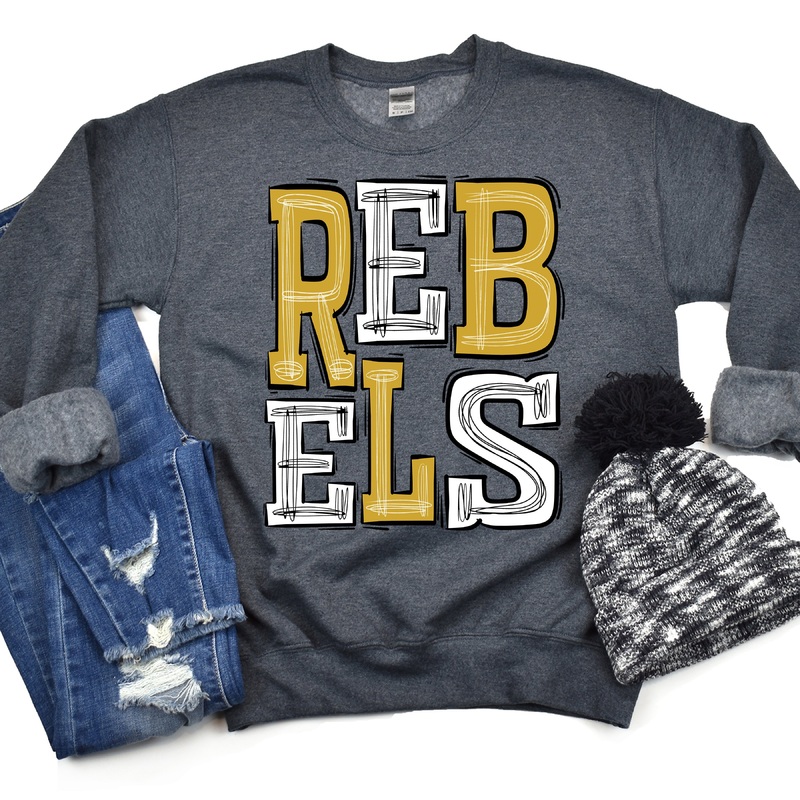Rebels-Vegas Gold-White|Pocket|Infant|Toddler|Youth|Adult 11″|Adult 12″|Oversized Print 12″ Wide and Approximately 14″ Long – Also Includes Two Smaller Prints 5″  6″ inches wide & 7″ Tall|Mockup