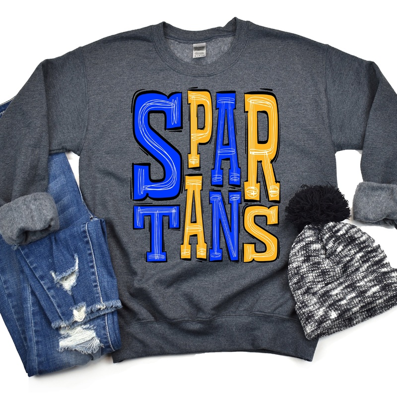 Spartans-Royal Bright Blue-Athletic Gold