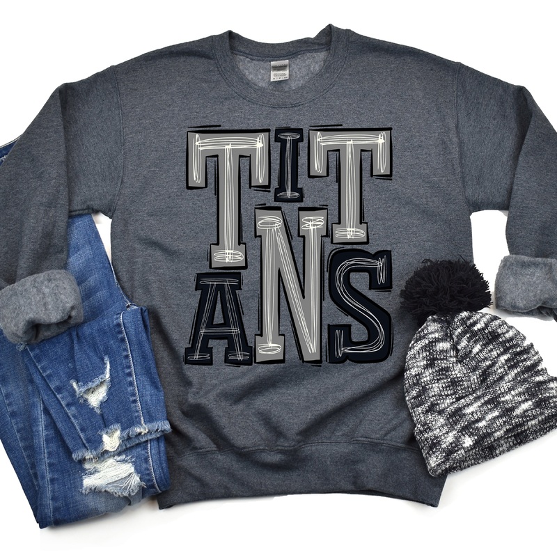 Titans-Grey-Black|Pocket|Infant|Toddler|Youth|Adult 11″|Adult 12″|Oversized Print 12″ Wide and Approximately 14″ Long – Also Includes Two Smaller Prints 5″  6″ inches wide & 7″ Tall|Mockup