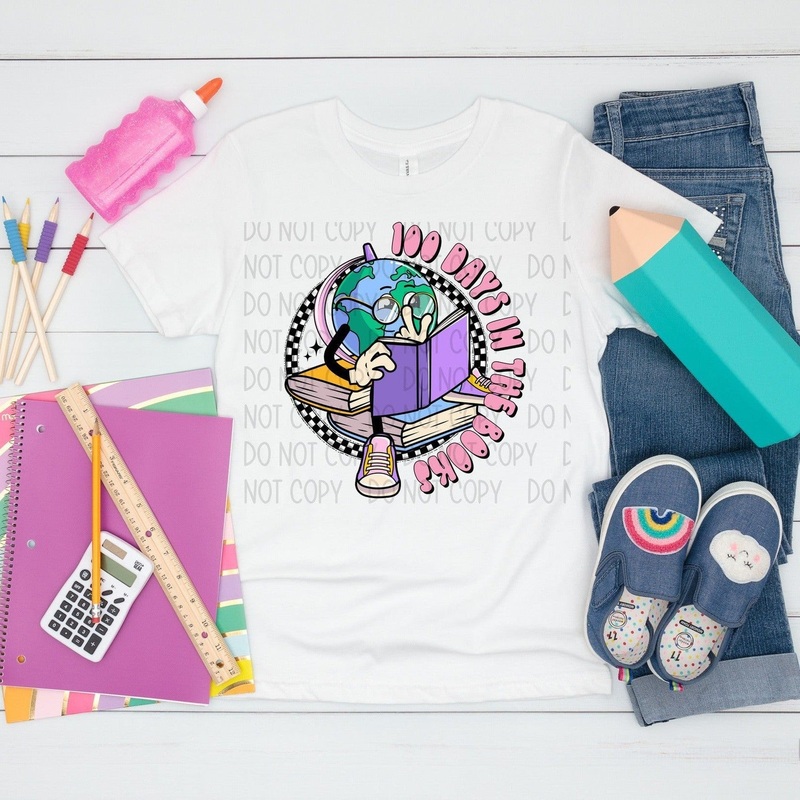 100 Days In The Books|Pocket 3.5″-4″|Infant|Toddler|Youth 8.5|Adult 11″|Adult 12″