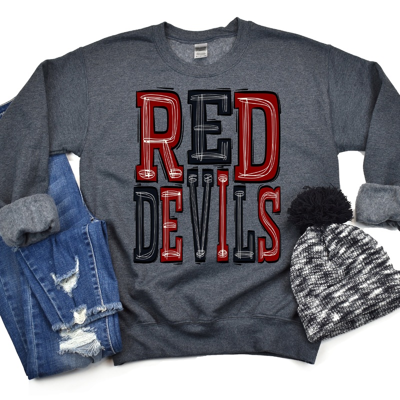 Red Devils-Maroon-Black|Pocket|Infant|Toddler|Youth|Adult 11″|Adult 12″|Oversized Print 12″ Wide and Approximately 14″ Long – Also Includes Two Smaller Prints 5″  6″ inches wide & 7″ Tall|Mockup