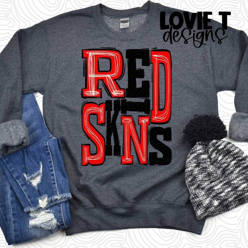 Redskins Red Black|Pocket 3.5″-4″|Infant|Toddler|Youth 8.5|Adult 11″|Adult 12″