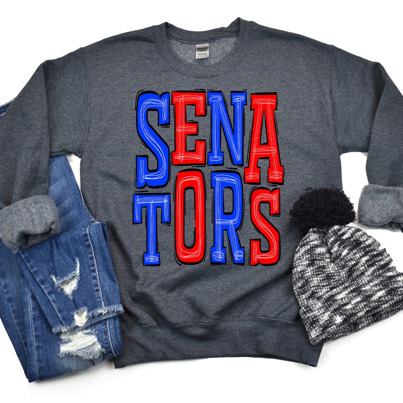 Senators-Royal Blue-Red|Pocket|Infant|Toddler|Youth|Adult 11″|Adult 12″|Oversized Print 12″ Wide and Approximately 14″ Long – Also Includes Two Smaller Prints 5″  6″ inches wide & 7″ Tall|Mockup