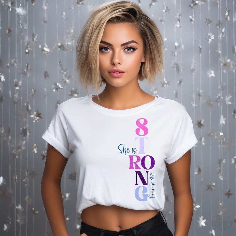 She Is Strong|Pocket 3.5″-4″|Infant|Toddler|Youth 8.5|Adult 11″|Adult 12″