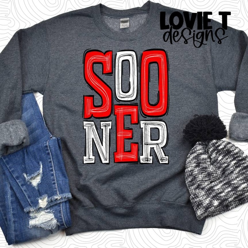 Sooner-Red-White|Pocket 3.5″-4″|Infant|Toddler|Youth 8.5|Adult 11″|Adult 12″