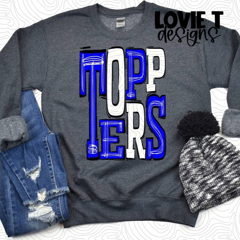 Toppers Royal And White|Pocket|Infant|Toddler|Youth|Adult 11″|Adult 12″|Oversized Print 12″ Wide and Approximately 14″ Long – Also Includes Two Smaller Prints 5″  6″ inches wide & 7″ Tall|Mockup