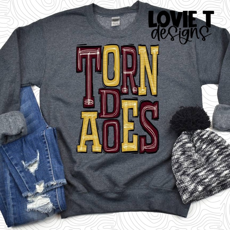 Tornadoes Maroon And Gold|Pocket|Infant|Toddler|Youth|Adult 11″|Adult 12″|Oversized Print 12″ Wide and Approximately 14″ Long – Also Includes Two Smaller Prints 5″  6″ inches wide & 7″ Tall|Mockup
