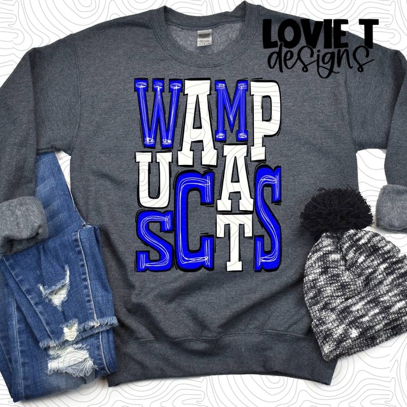 Wampus Cats Royal White|Pocket|Infant|Toddler|Youth|Adult 11″|Adult 12″|Oversized Print 12″ Wide and Approximately 14″ Long – Also Includes Two Smaller Prints 5″  6″ inches wide & 7″ Tall|Mockup
