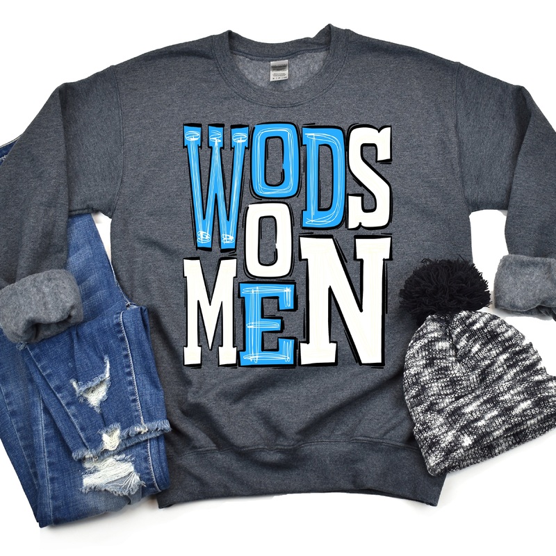 Woodsmen Light Blue And White|Pocket|Infant|Toddler|Youth|Adult 11″|Adult 12″|Oversized Print 12″ Wide and Approximately 14″ Long – Also Includes Two Smaller Prints 5″  6″ inches wide & 7″ Tall|Mockup