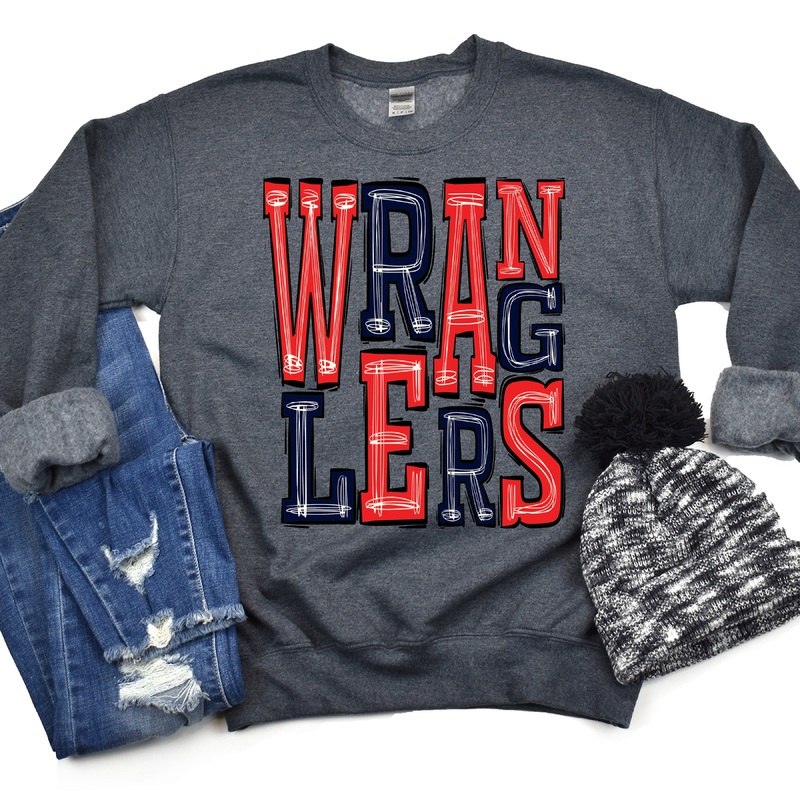 Wranglers Red And Navy|Pocket|Infant|Toddler|Youth|Adult 11″|Adult 12″|Oversized Print 12″ Wide and Approximately 14″ Long – Also Includes Two Smaller Prints 5″  6″ inches wide & 7″ Tall|Mockup