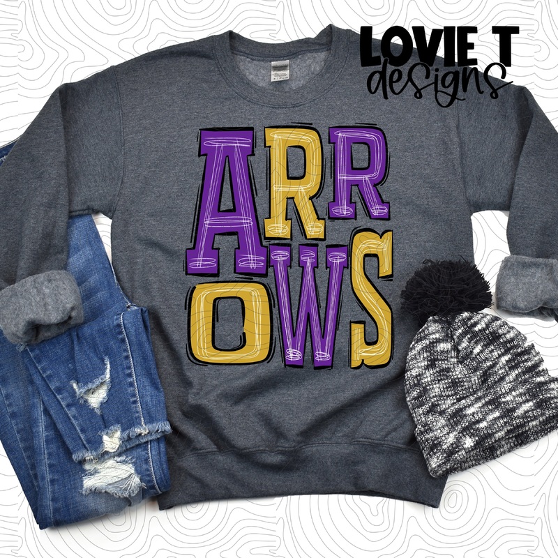 Arrows Gold And Purple|Pocket|Infant|Toddler|Youth|Adult 11″|Adult 12″|Oversized Print 12″ Wide and Approximately 14″ Long – Also Includes Two Smaller Prints 5″  6″ inches wide & 7″ Tall|Mockup
