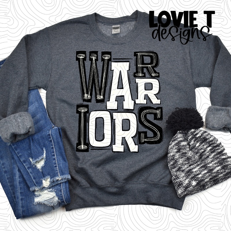 Warriors Black And White|Pocket|Infant|Toddler|Youth|Adult 11″|Adult 12″|Oversized Print 12″ Wide and Approximately 14″ Long – Also Includes Two Smaller Prints 5″  6″ inches wide & 7″ Tall|Mockup