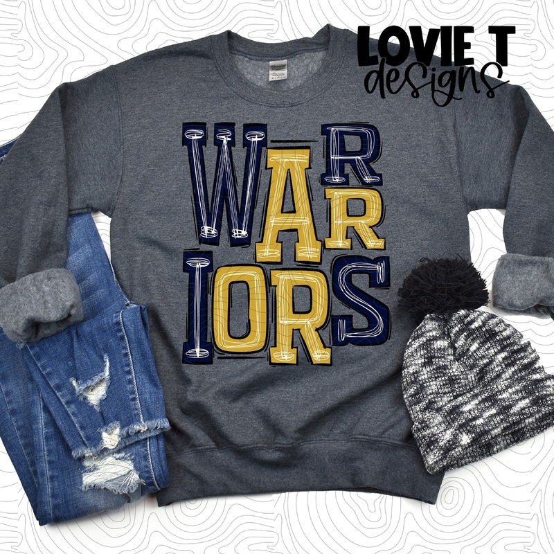 Warriors Navy And Gold|Pocket|Infant|Toddler|Youth|Adult 11″|Adult 12″|Oversized Print 12″ Wide and Approximately 14″ Long – Also Includes Two Smaller Prints 5″  6″ inches wide & 7″ Tall|Mockup
