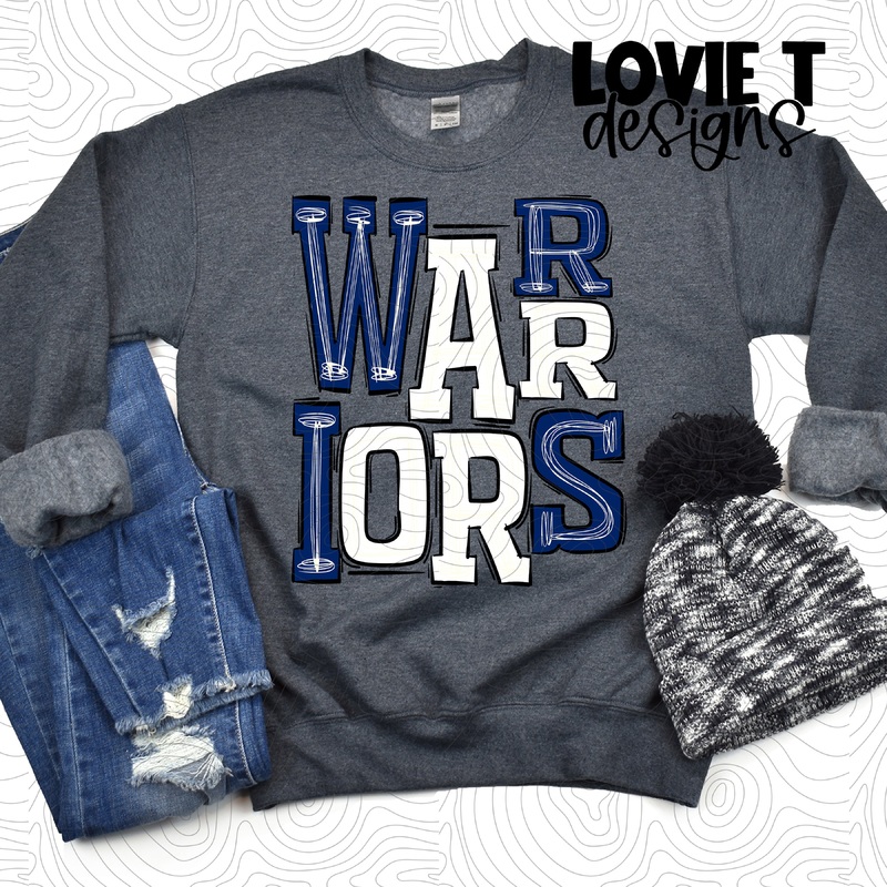 Warriors Royal Blue And White|Pocket 3.5″-4″|Infant|Toddler|Youth 8.5|Adult 11″|Adult 12″