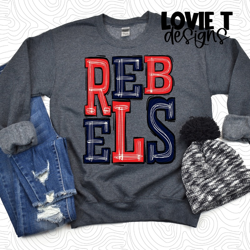 Rebels Red And Navy|Pocket 3.5″-4″|Infant|Toddler|Youth 8.5|Adult 11″|Adult 12″