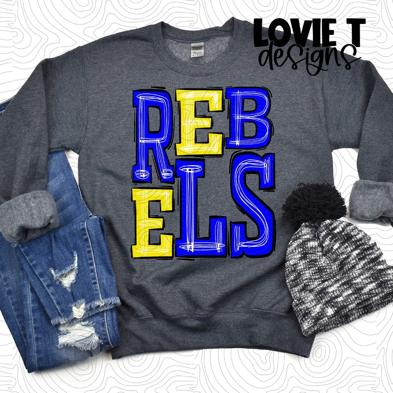 Rebels Royal Yellow|Pocket|Infant|Toddler|Youth|Adult 11″|Adult 12″|Oversized Print 12″ Wide and Approximately 14″ Long – Also Includes Two Smaller Prints 5″  6″ inches wide & 7″ Tall|Mockup