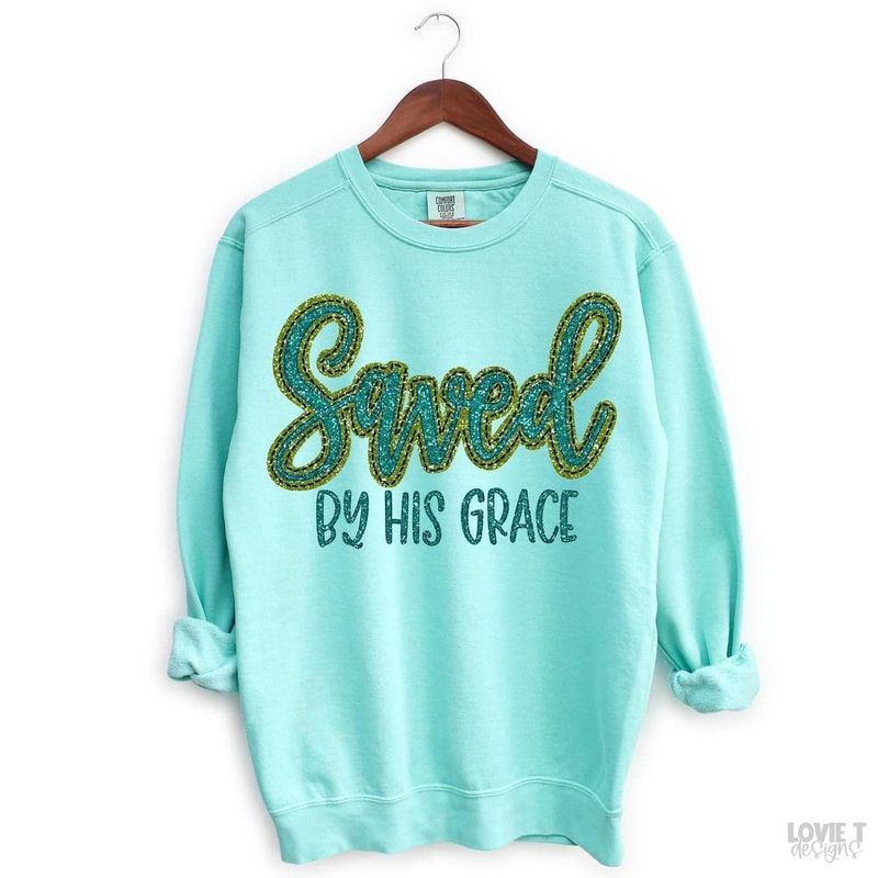 Saved By His Grace|Pocket 3.5″-4″|Infant|Toddler|Youth 8.5|Adult 11″|Adult 12″