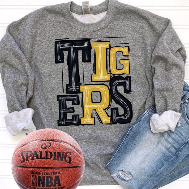 Tigers Black And Gold|Pocket 3.5″-4″|Infant|Toddler|Youth 8.5|Adult 11″|Adult 12″