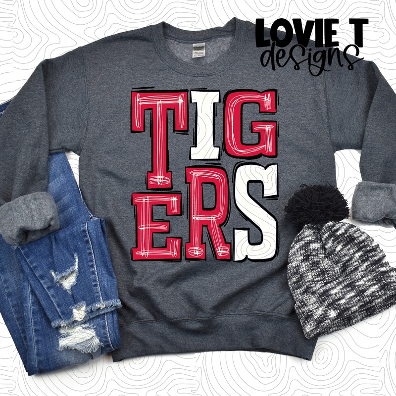 Tigers Crimson And White|Pocket 3.5″-4″|Infant|Toddler|Youth 8.5|Adult 11″|Adult 12″