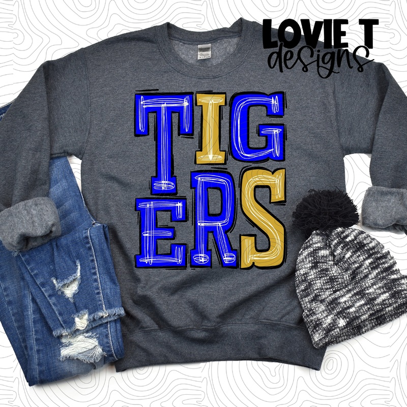 Tigers Royal And Gold|Pocket 3.5″-4″|Infant|Toddler|Youth 8.5|Adult 11″|Adult 12″