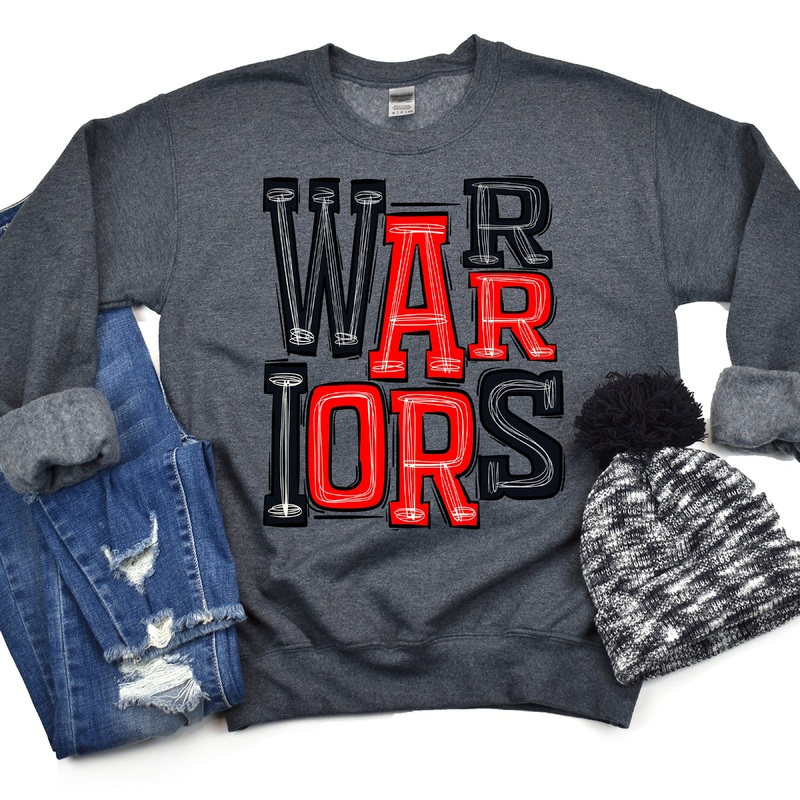 Warriors Red And Black|Pocket 3.5″-4″|Infant|Toddler|Youth 8.5|Adult 11″|Adult 12″
