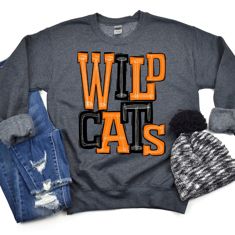 Wildcats Orange And Black|Pocket 3.5″-4″|Infant|Toddler|Youth 8.5|Adult 11″|Adult 12″