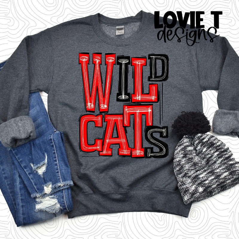 Wildcats Red Black|Pocket 3.5″-4″|Infant|Toddler|Youth 8.5|Adult 11″|Adult 12″
