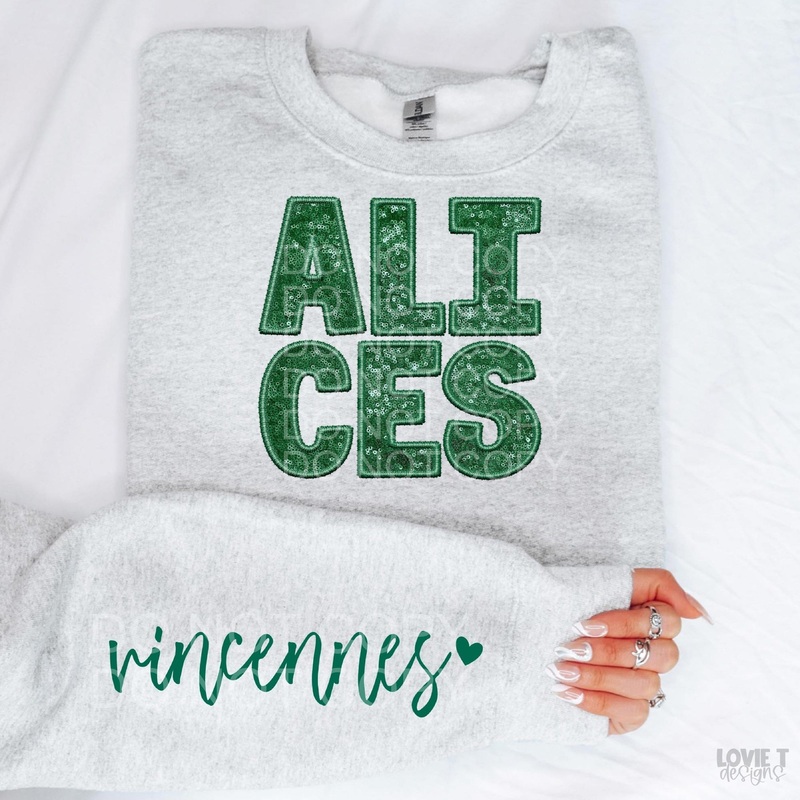 Alices + Sleeve|Infant|Toddler|Youth 8.5|Adult 11″|Adult 12″