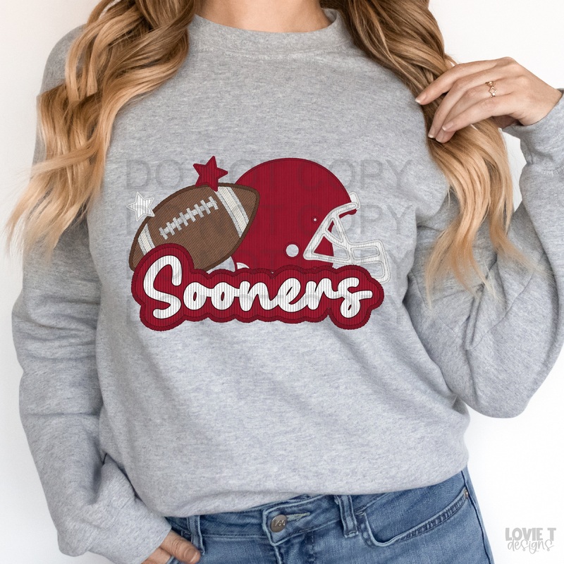 Sooners Applique|Pocket 3.5″-4″|Infant|Toddler|Youth 8.5|Adult 11″|Adult 12″