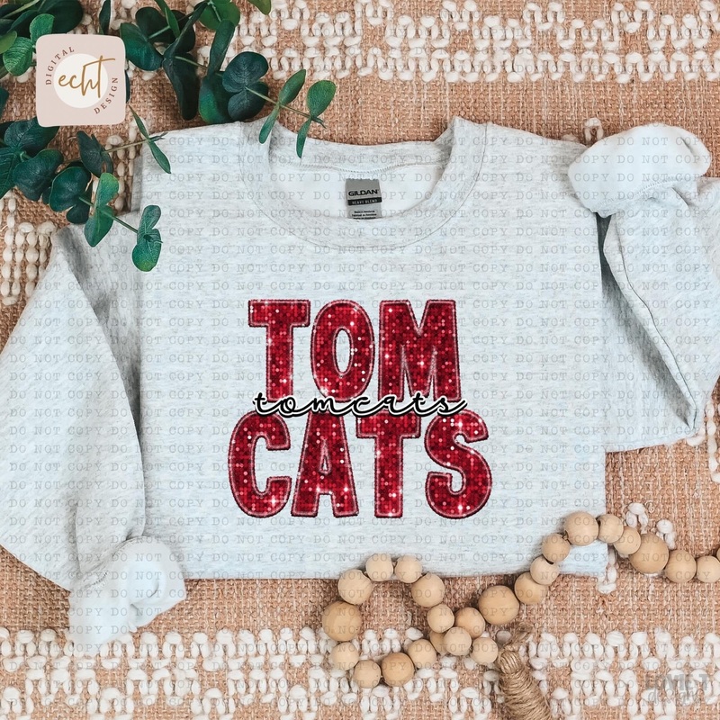 Tomcats Faux Sparkle Applique|Pocket 3.5″-4″|Infant|Toddler|Youth 8.5|Adult 11″|Adult 12″