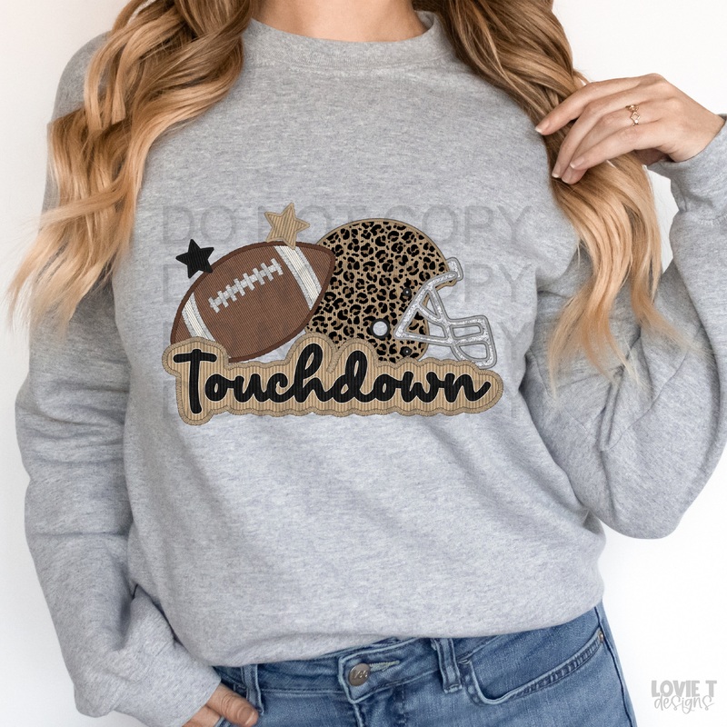 Touchdown Applique|Pocket 3.5″-4″|Infant|Toddler|Youth 8.5|Adult 11″|Adult 12″