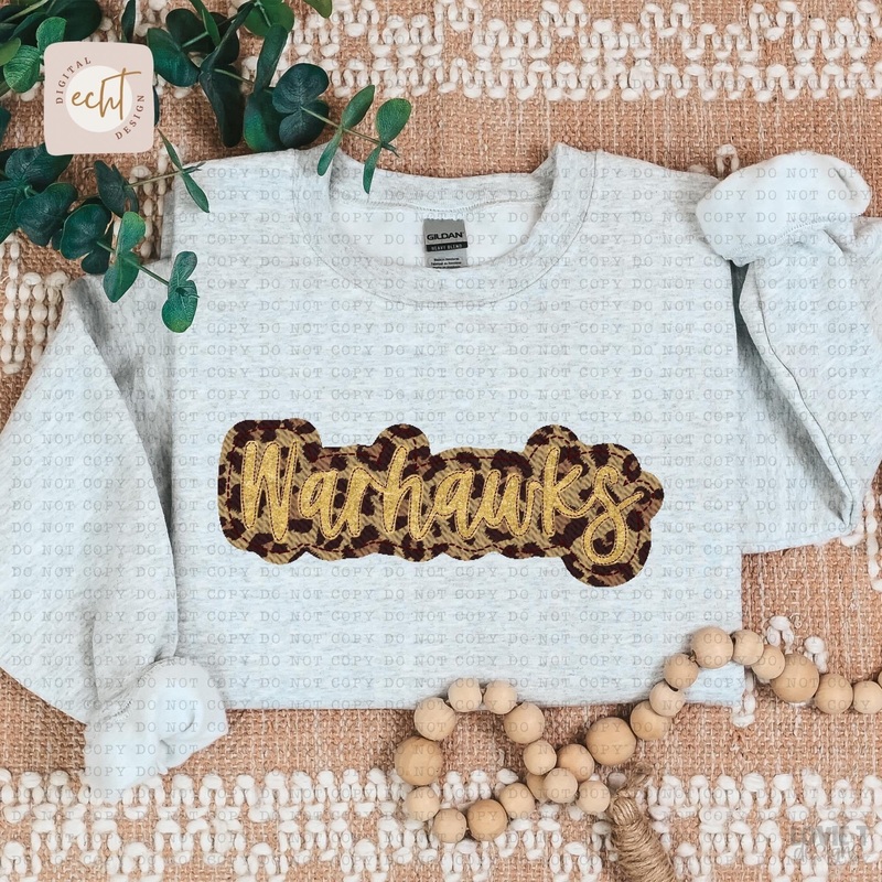 Warhawks Faux Applique|Pocket 3.5″-4″|Infant|Toddler|Youth 8.5|Adult 11″|Adult 12″