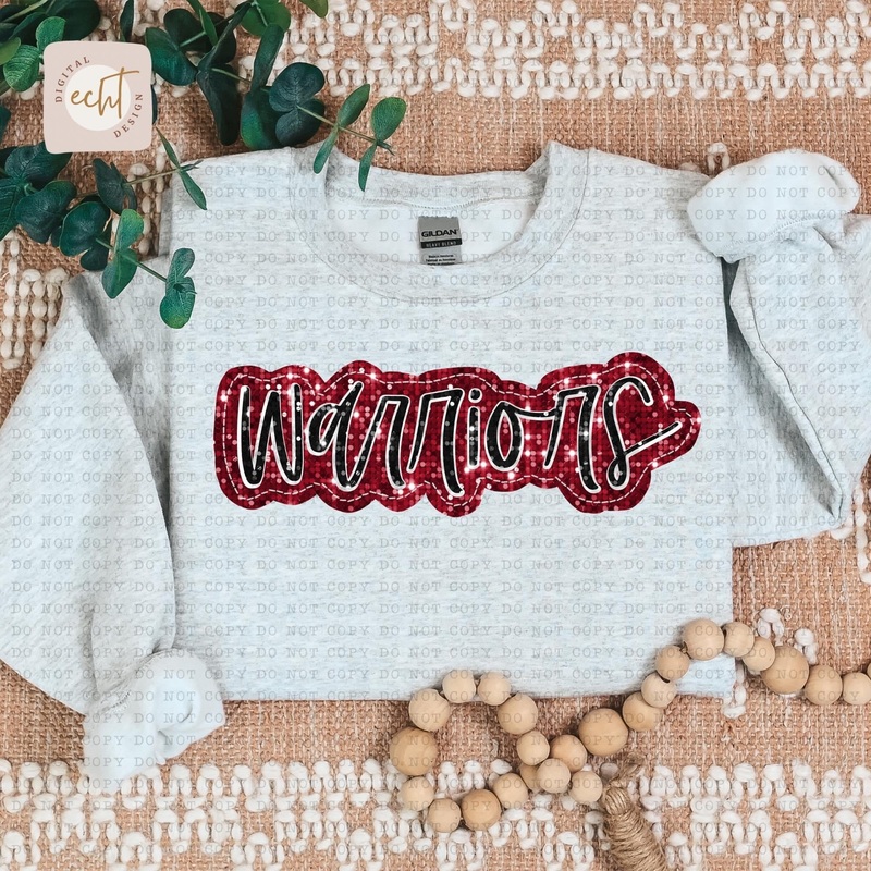 Warriors Faux Sparkle Applique