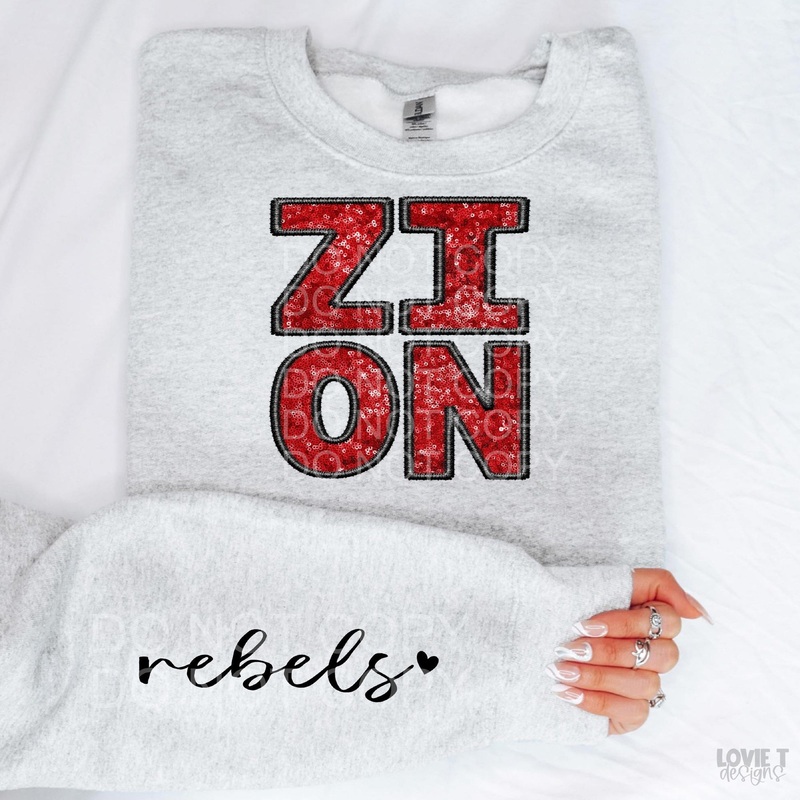 Zion Red And Black + Sleeve|Infant|Toddler|Youth 8.5|Adult 11″|Adult 12″