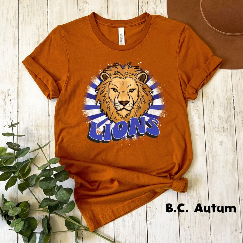 Retro Lions Blue|Pocket 3.5″-4″|Infant|Toddler|Youth 8.5|Adult 11″|Adult 12″